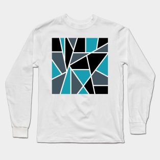 Geometric blue and black Art Long Sleeve T-Shirt